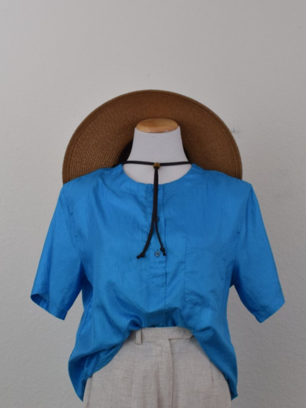 Vintage 80s Pullover Polyester Blouse size‎ M